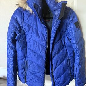 Bogner Fire and Ice Blue Snow Jacket Real Fur